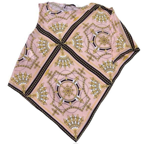 MARELLA MATRAS JACKET Silk Handkerchief Blouse in Peach NEW One Shoulder Size 14 - Picture 11 of 12